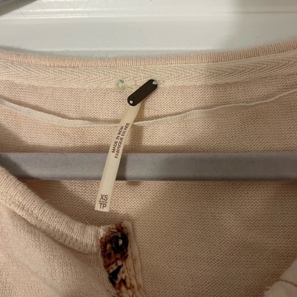 Free People Light Magic Henley Blouse Top - Picture 2 of 6